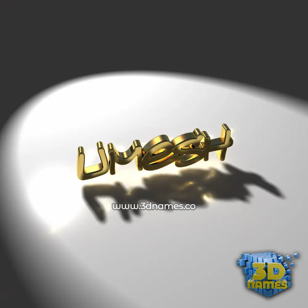 umesh in Gold Shine style - 3D name wallpaper