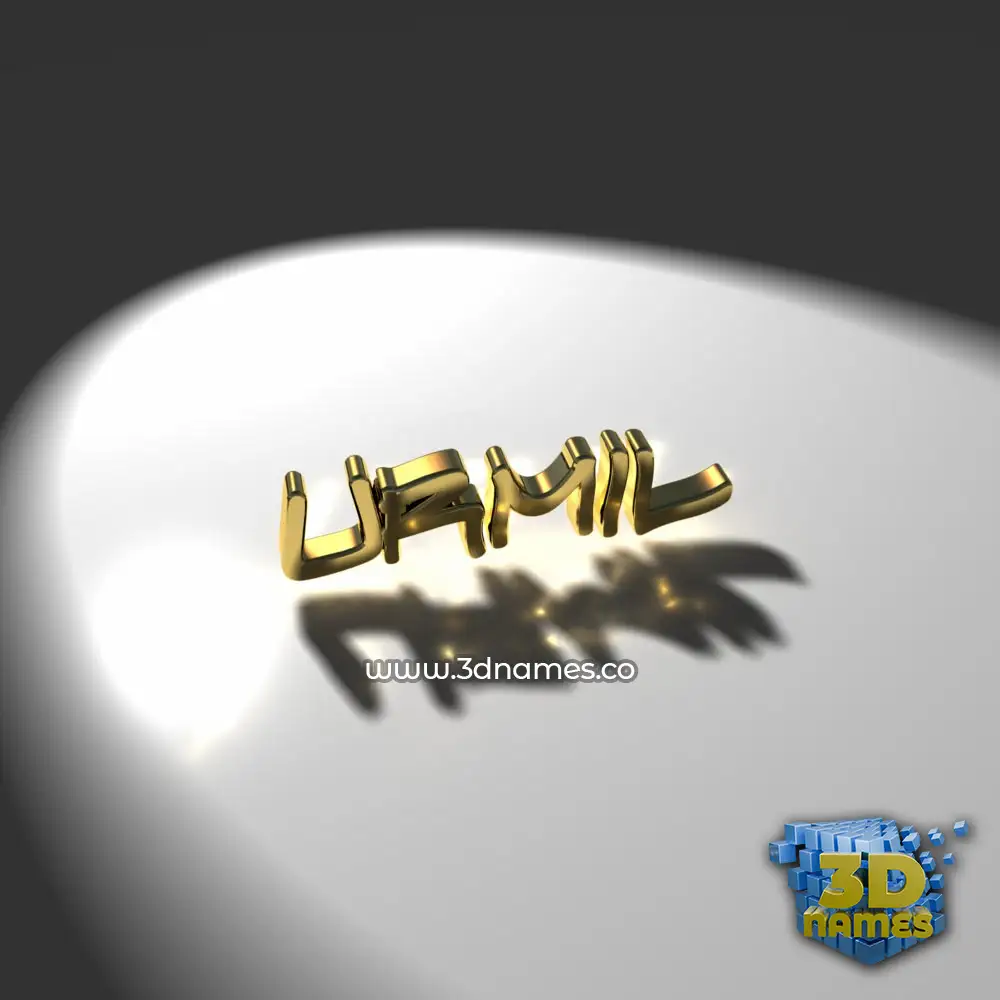 urmil in Gold Shine style - 3D name wallpaper