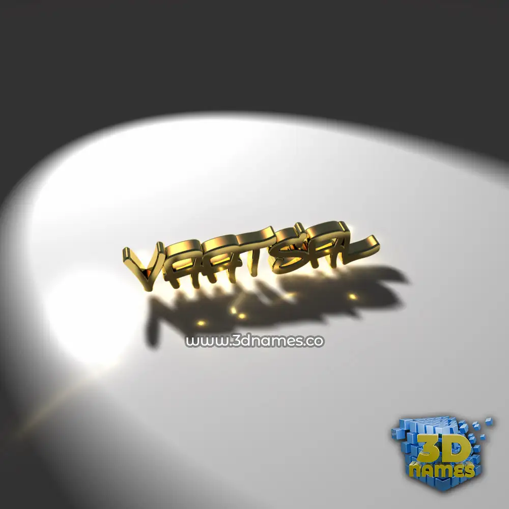 vaatsal in Gold Shine style - 3D name wallpaper