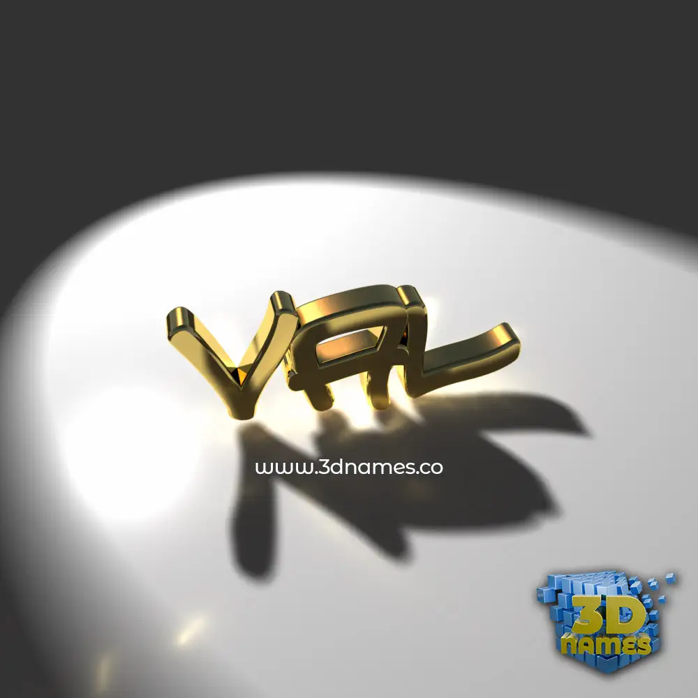 val in Gold Shine style - 3D name wallpaper