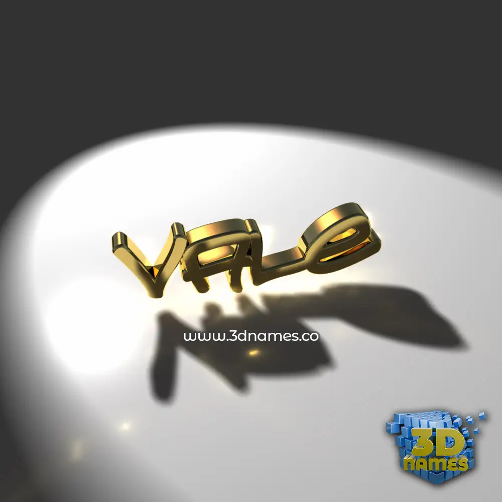 vale in Gold Shine style - 3D name wallpaper