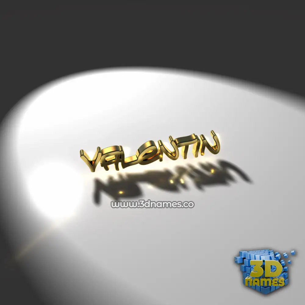 valentin in Gold Shine style - 3D name wallpaper