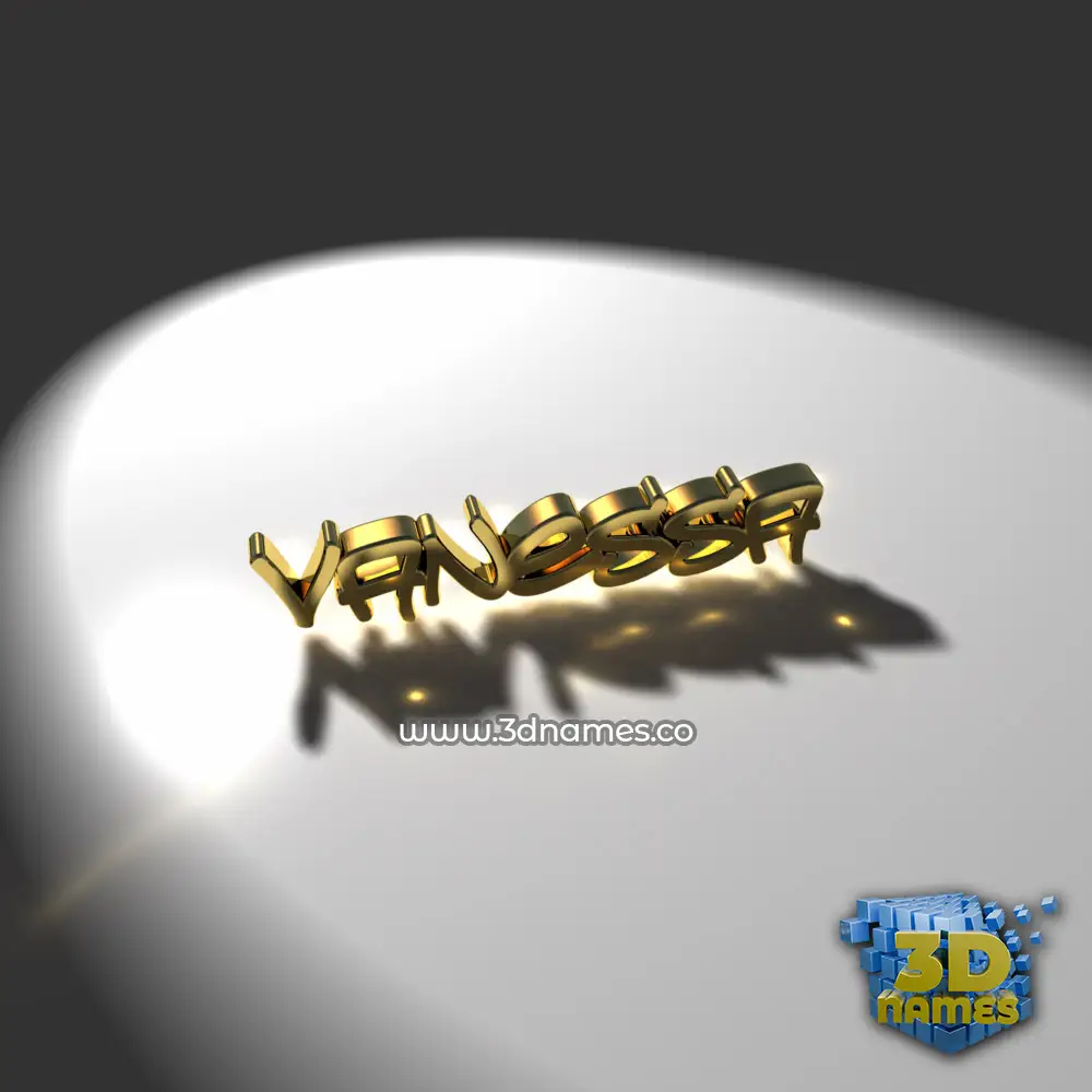 vanessa in Gold Shine style - 3D name wallpaper