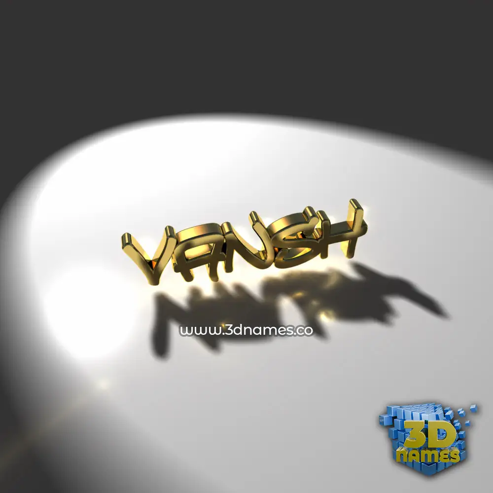 vansh in Gold Shine style - 3D name wallpaper