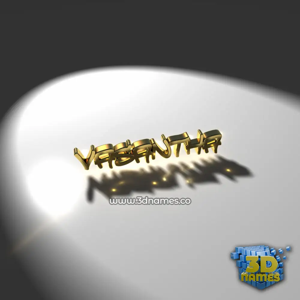 vasantha in Gold Shine style - 3D name wallpaper