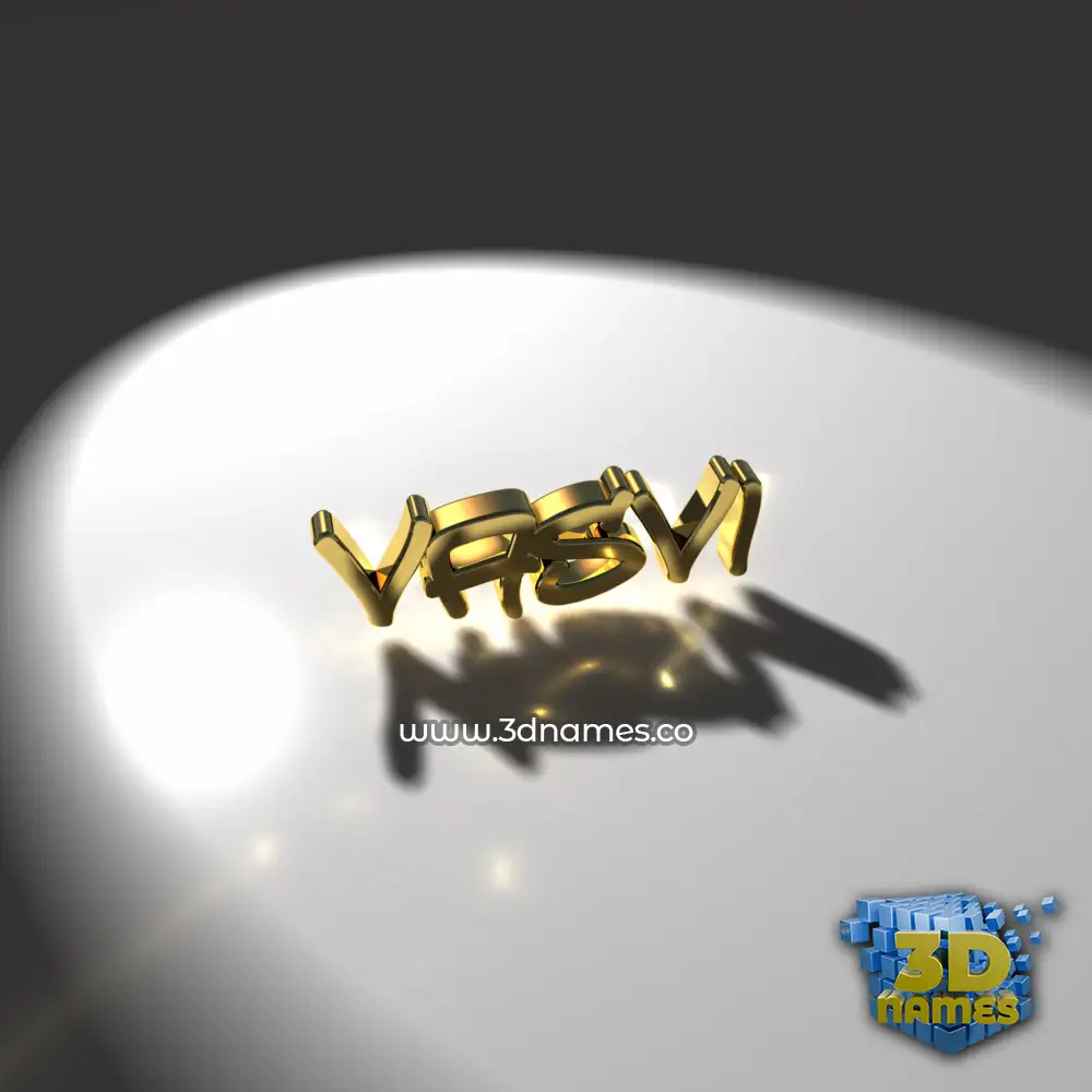 vasvi in Gold Shine style - 3D name wallpaper