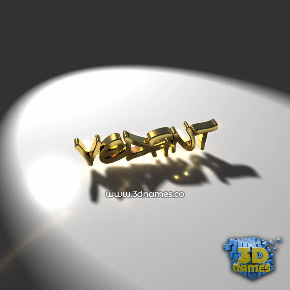 vedant in Gold Shine style - 3D name wallpaper