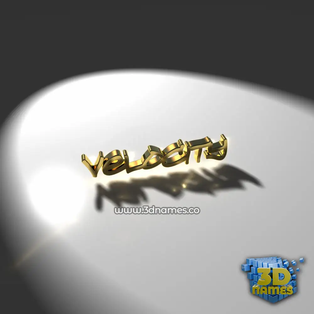 velocity in Gold Shine style - 3D name wallpaper
