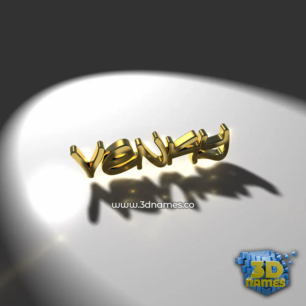 venky in Gold Shine style - 3D name wallpaper
