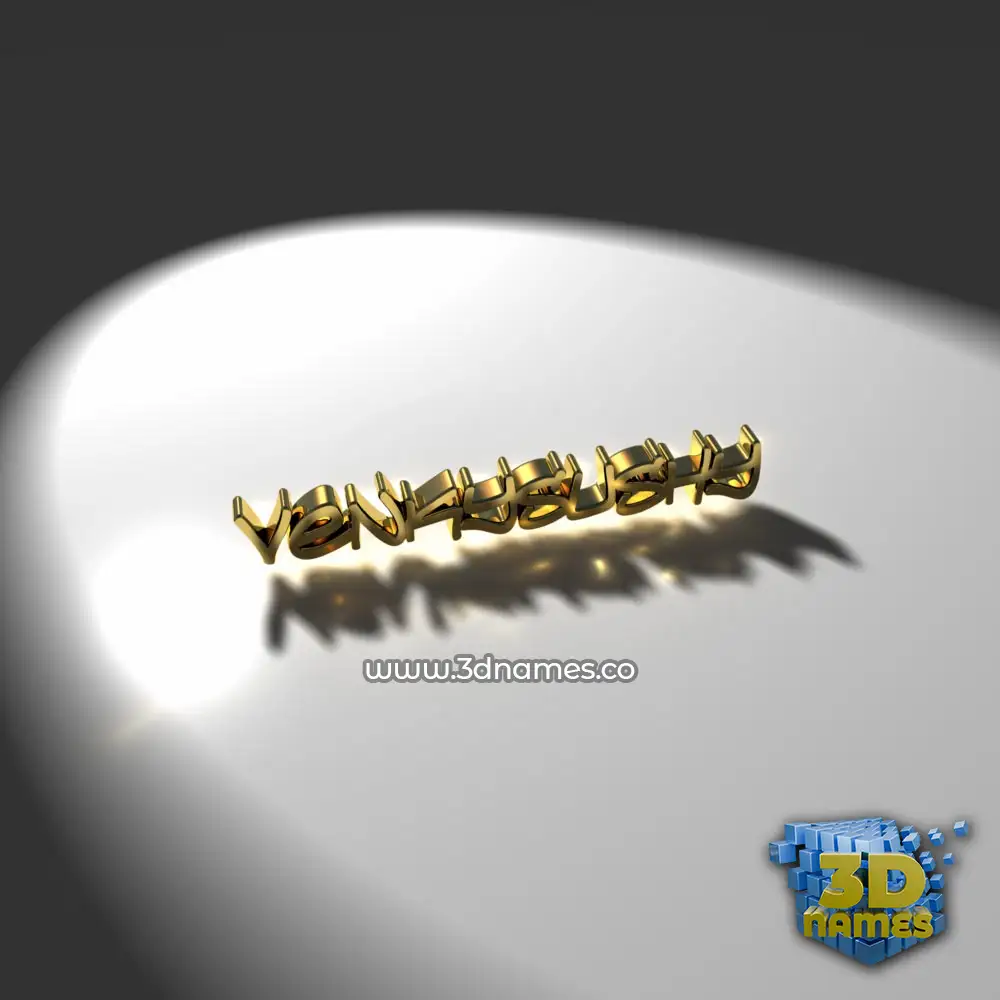 venkysushy in Gold Shine style - 3D name wallpaper