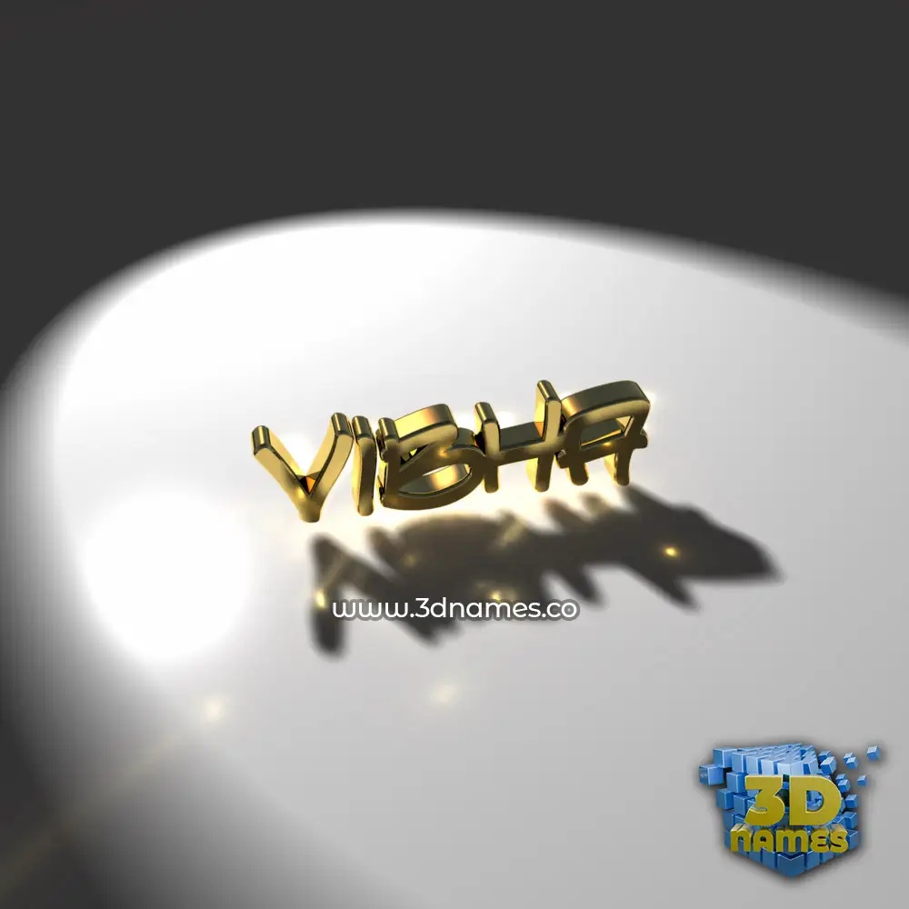 vibha in Gold Shine style - 3D name wallpaper
