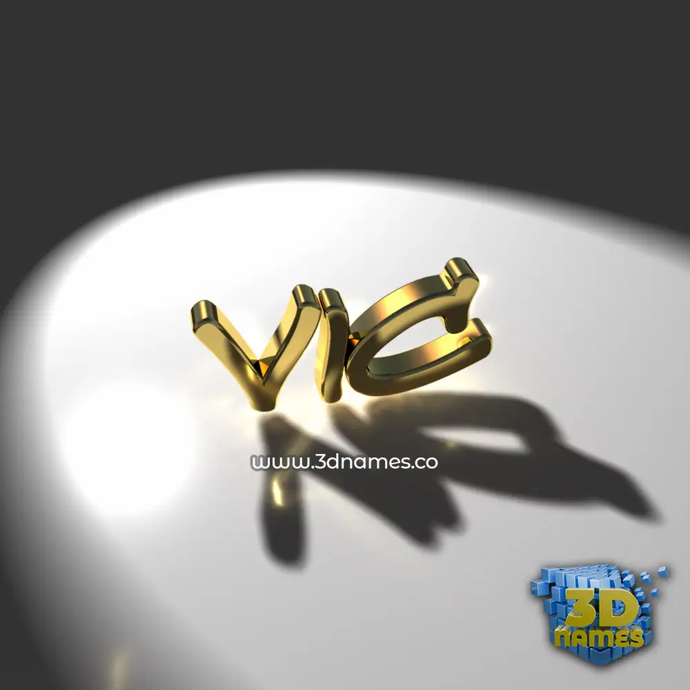 vic in Gold Shine style - 3D name wallpaper