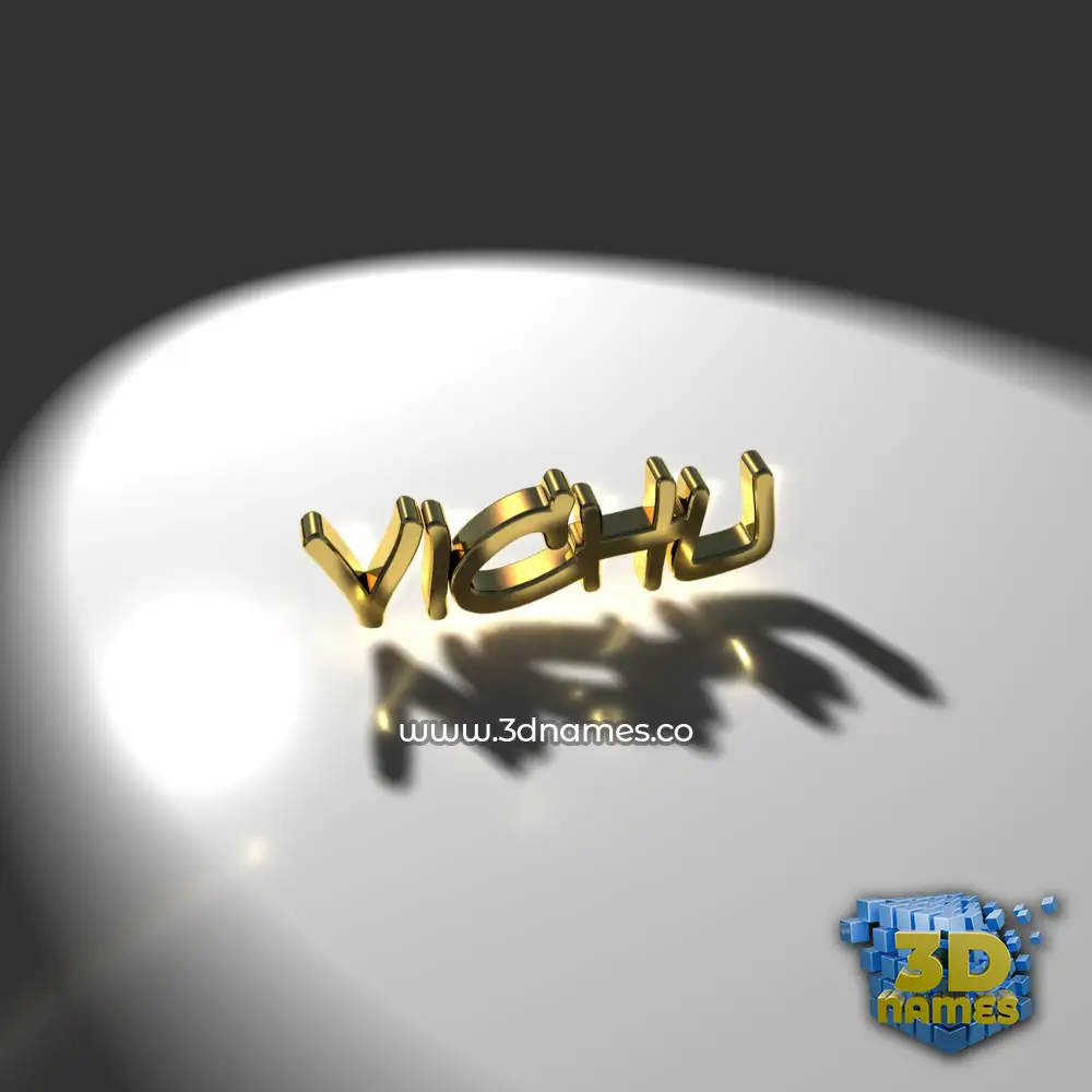 vichu in Gold Shine style - 3D name wallpaper