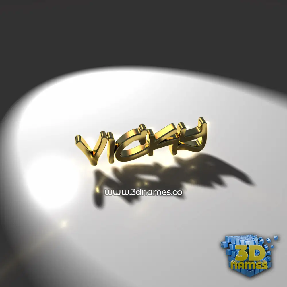 vicky in Gold Shine style - 3D name wallpaper