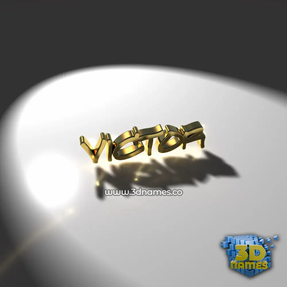 victor in Gold Shine style - 3D name wallpaper