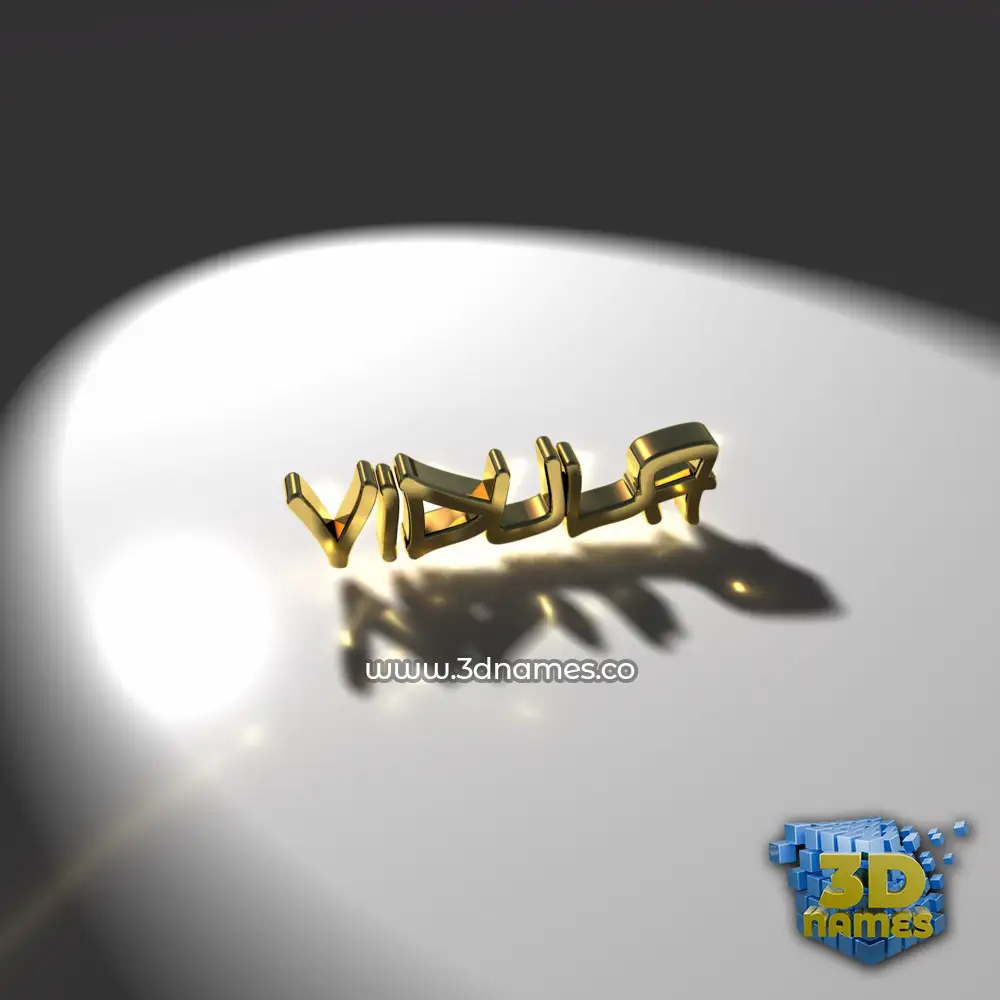 vidula in Gold Shine style - 3D name wallpaper