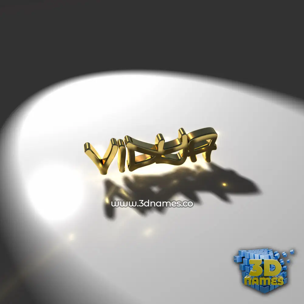 vidya in Gold Shine style - 3D name wallpaper