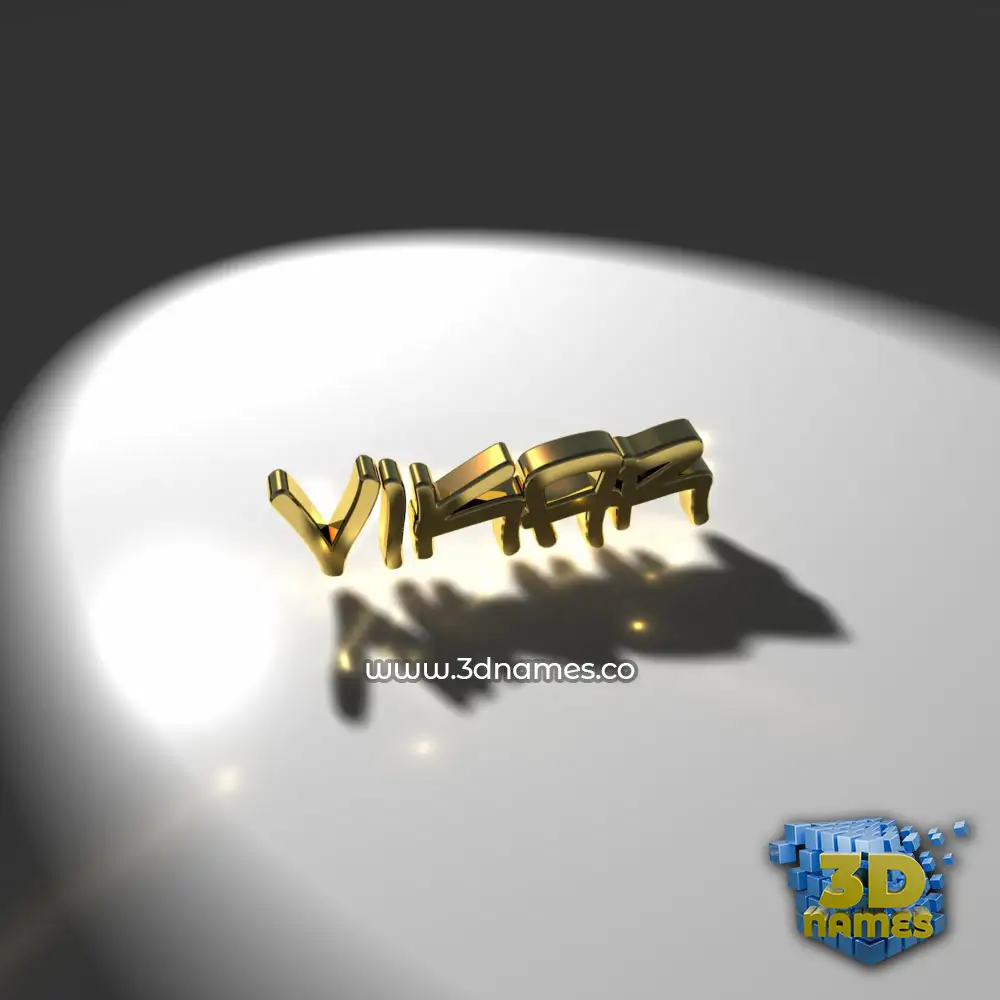 vikar in Gold Shine style - 3D name wallpaper