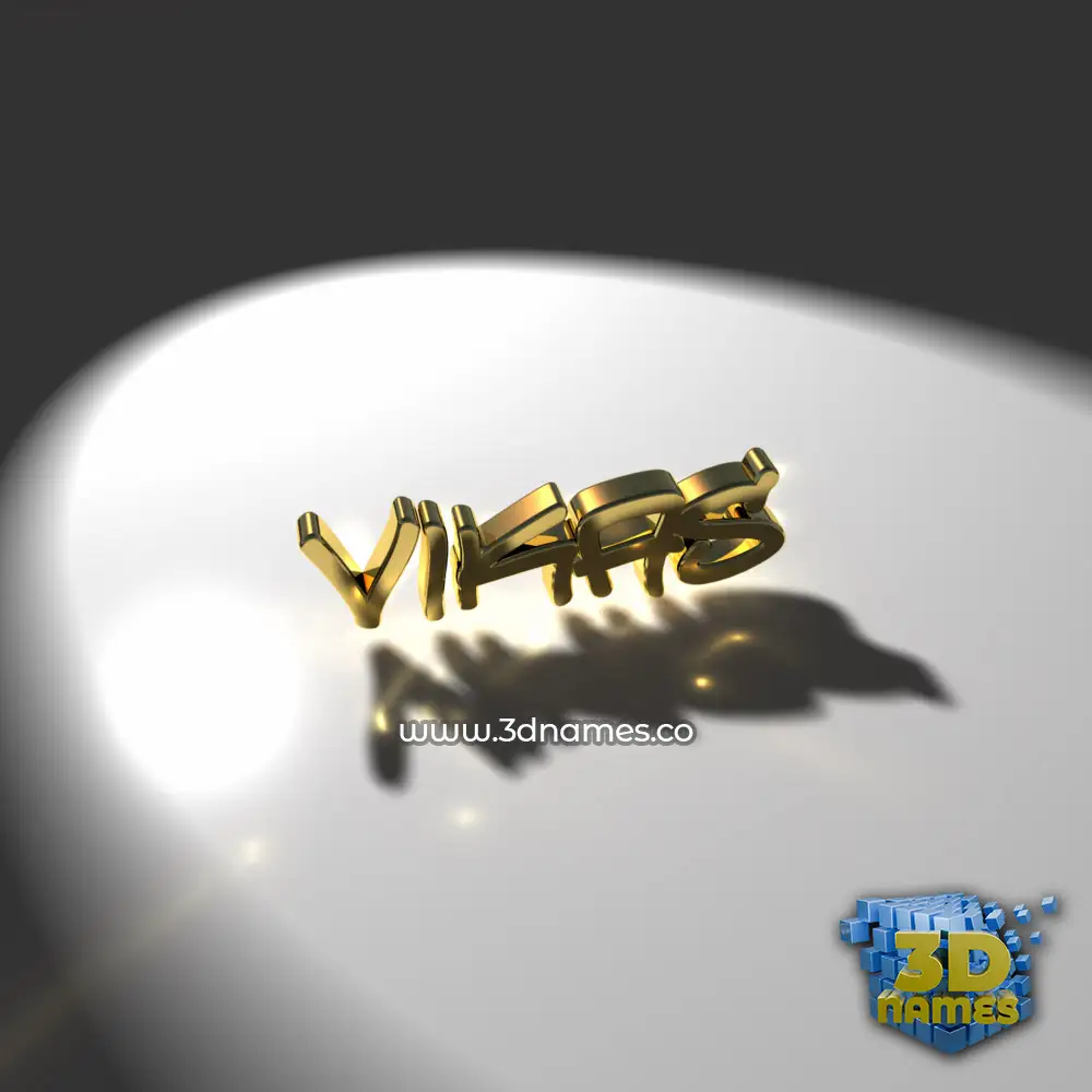 vikas in Gold Shine style - 3D name wallpaper