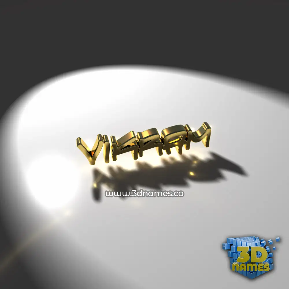 vikram in Gold Shine style - 3D name wallpaper