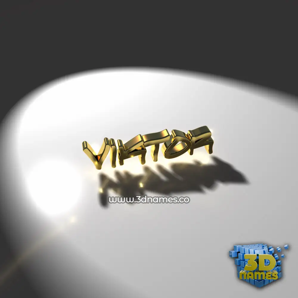 viktor in Gold Shine style - 3D name wallpaper