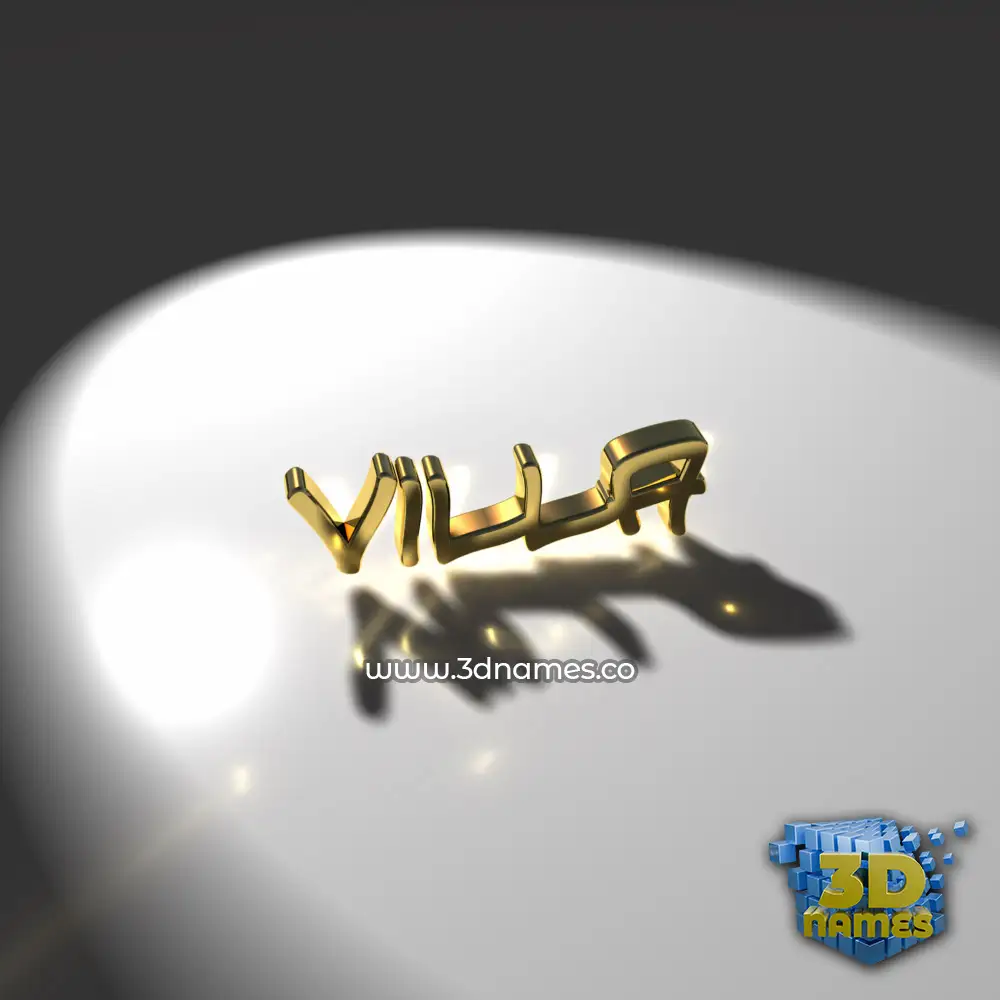 villa in Gold Shine style - 3D name wallpaper