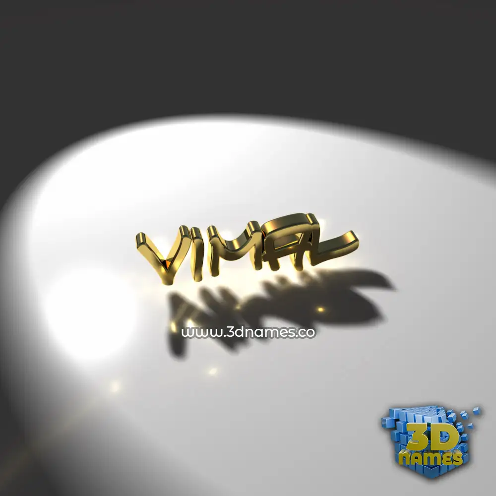 vimal in Gold Shine style - 3D name wallpaper