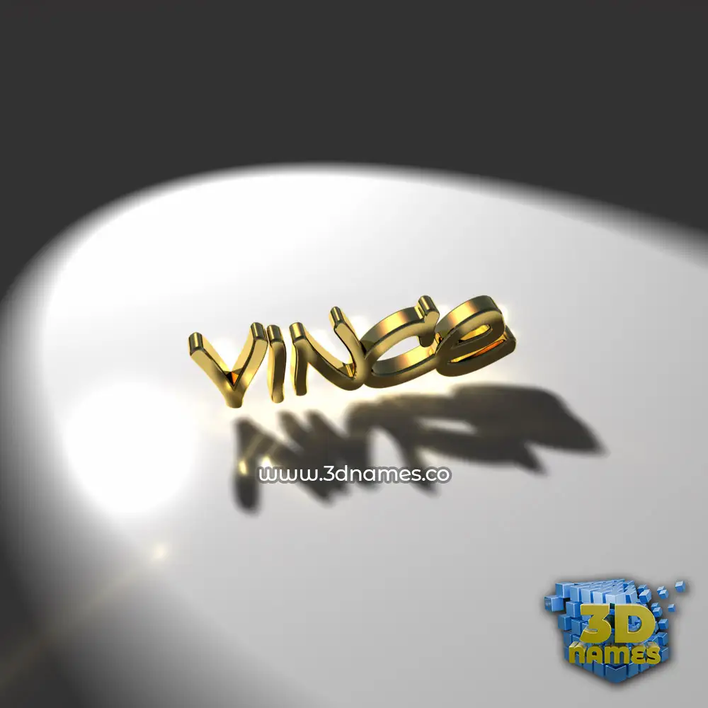 vince in Gold Shine style - 3D name wallpaper