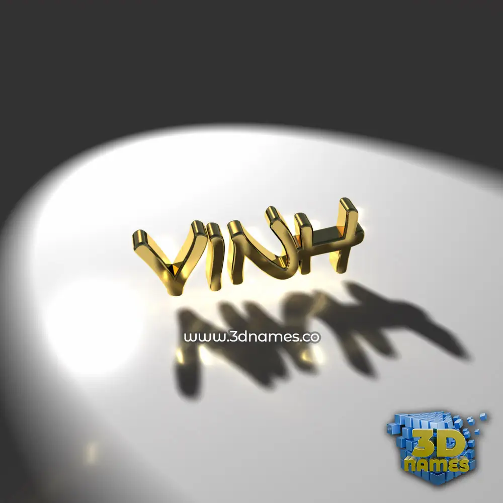 vinh in Gold Shine style - 3D name wallpaper