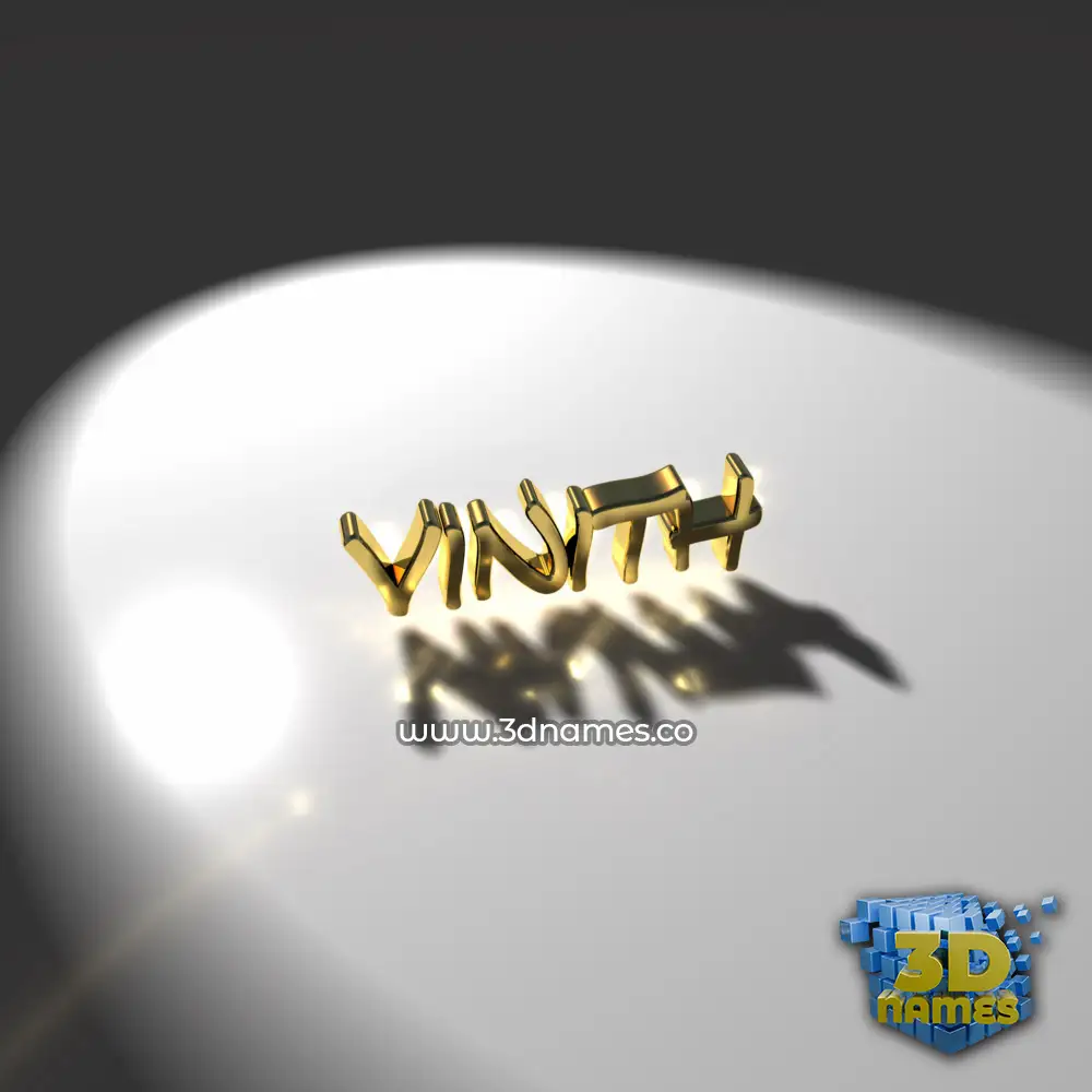 vinith in Gold Shine style - 3D name wallpaper