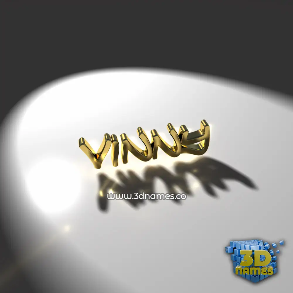 vinny in Gold Shine style - 3D name wallpaper