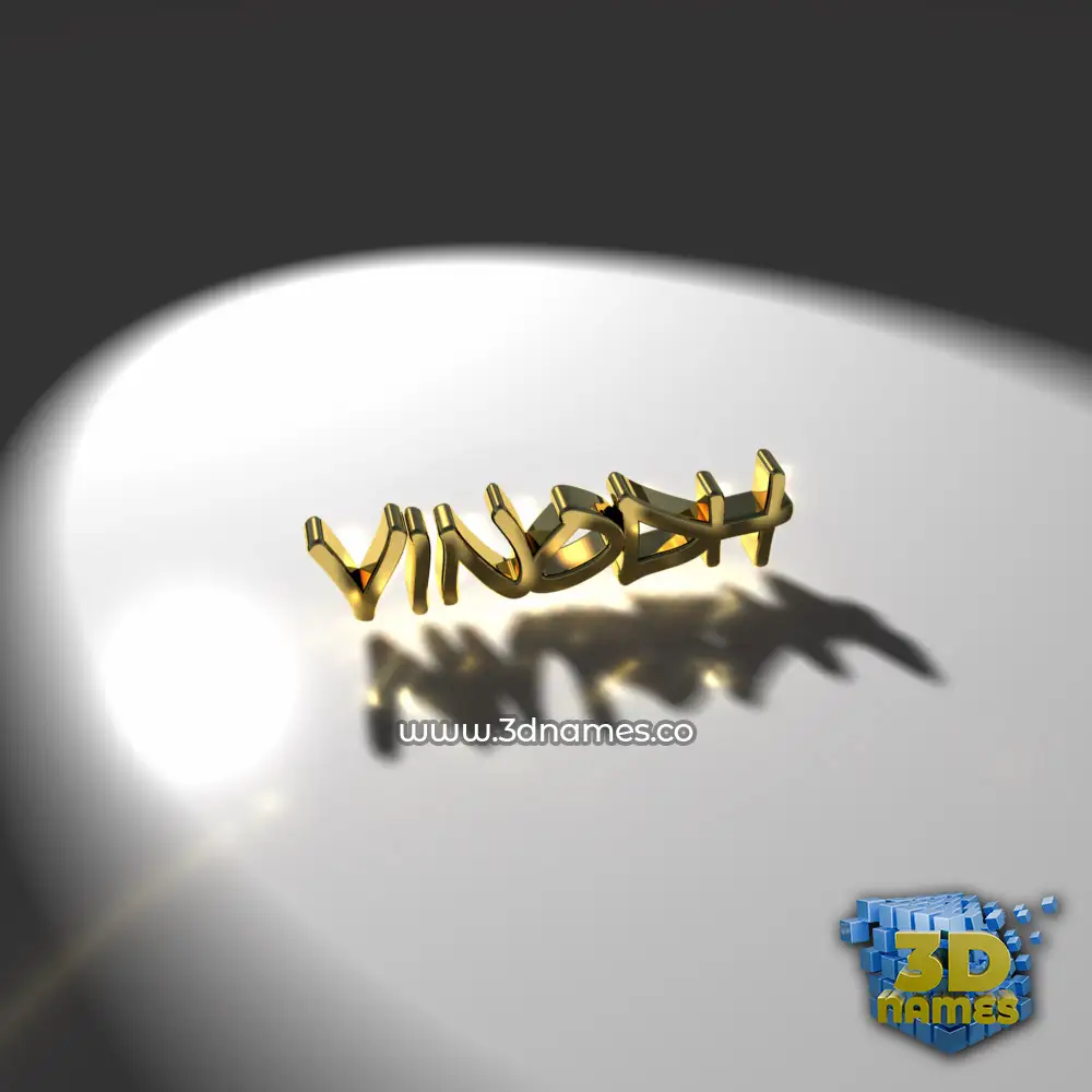vinodh in Gold Shine style - 3D name wallpaper