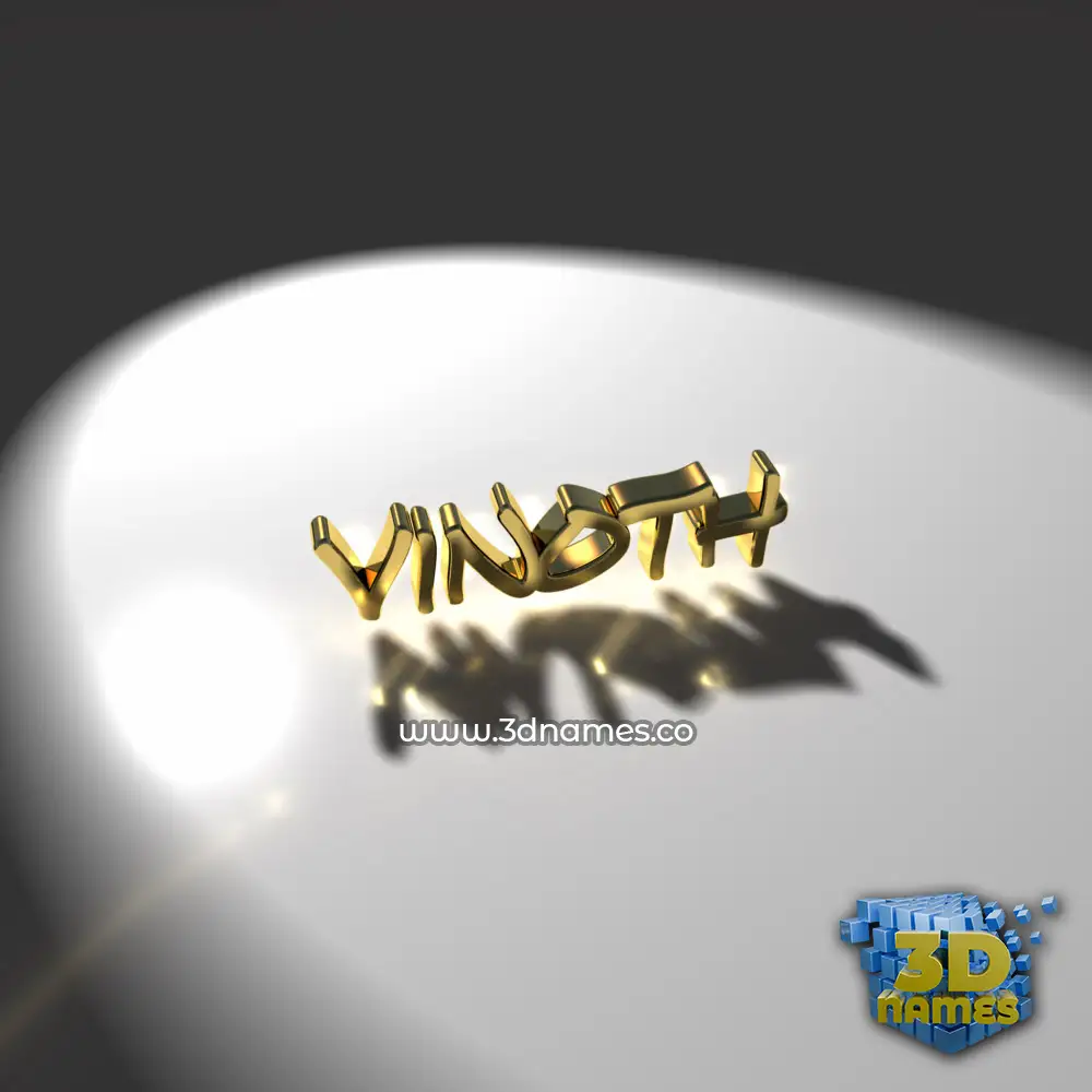 vinoth in Gold Shine style - 3D name wallpaper