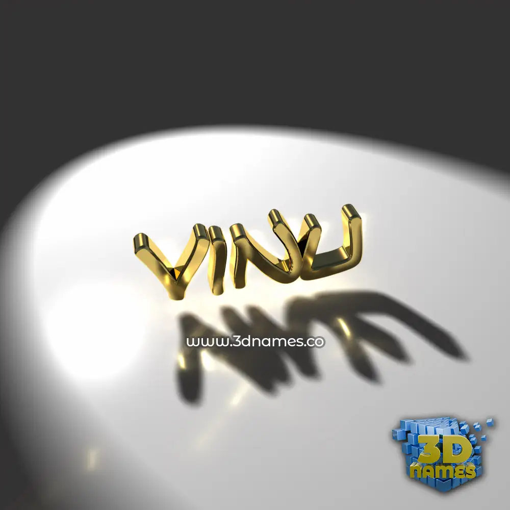 vinu in Gold Shine style - 3D name wallpaper