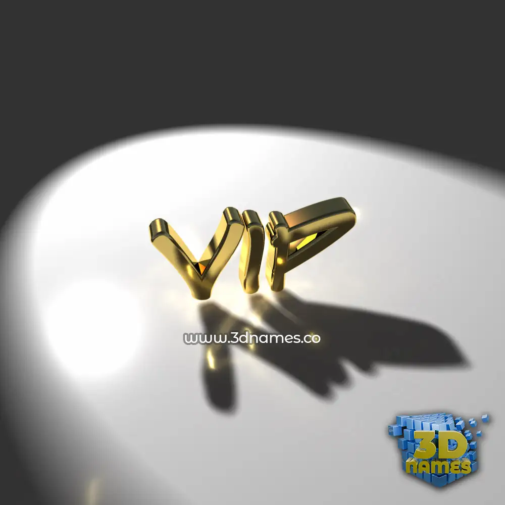 vip in Gold Shine style - 3D name wallpaper