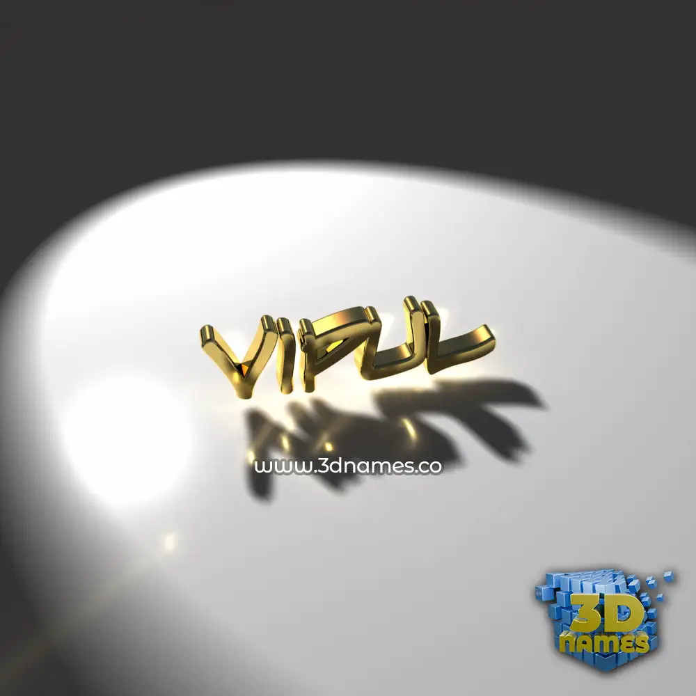 vipul in Gold Shine style - 3D name wallpaper