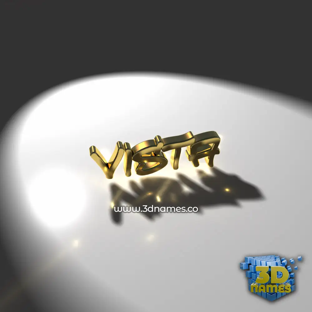 vista in Gold Shine style - 3D name wallpaper