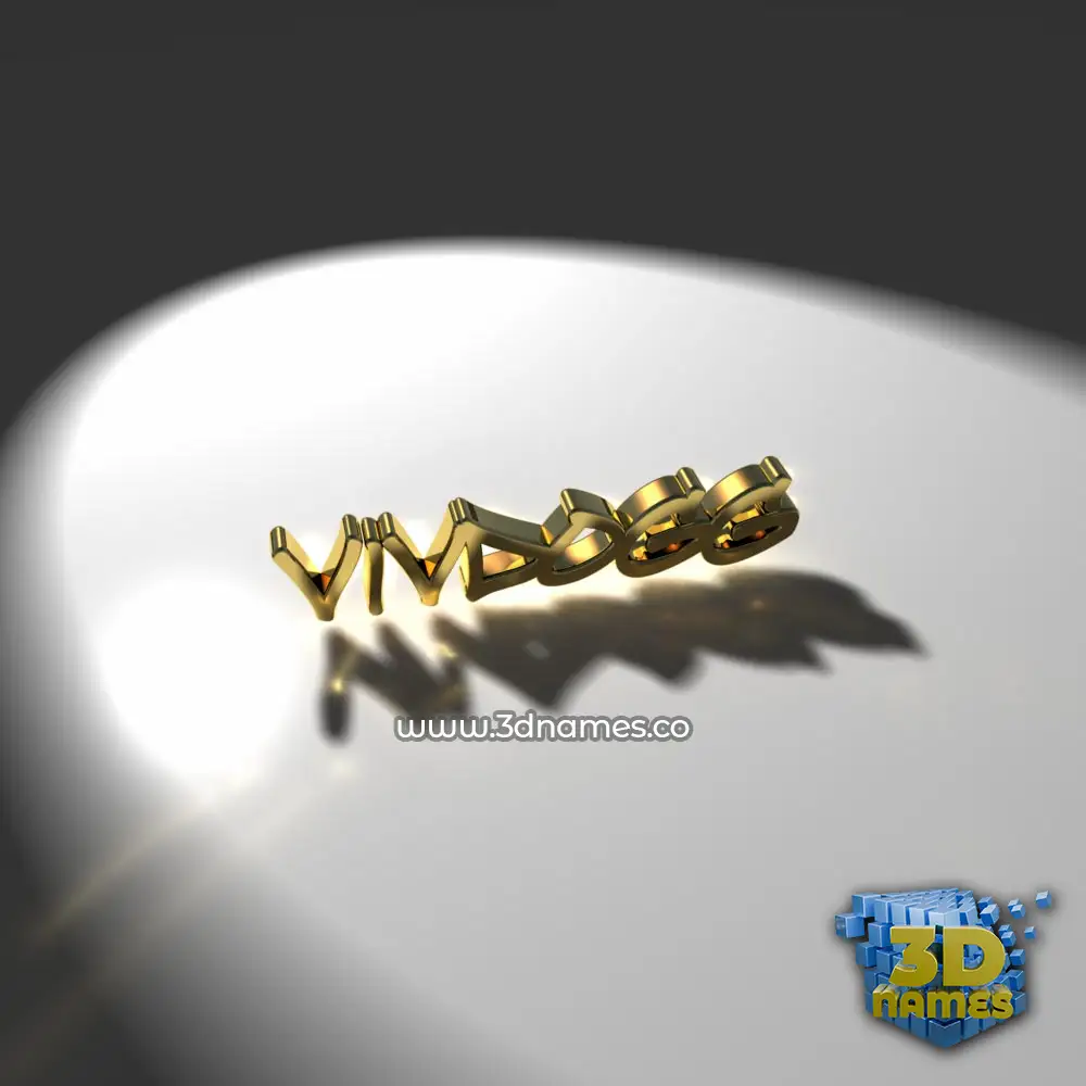 vivdogg in Gold Shine style - 3D name wallpaper