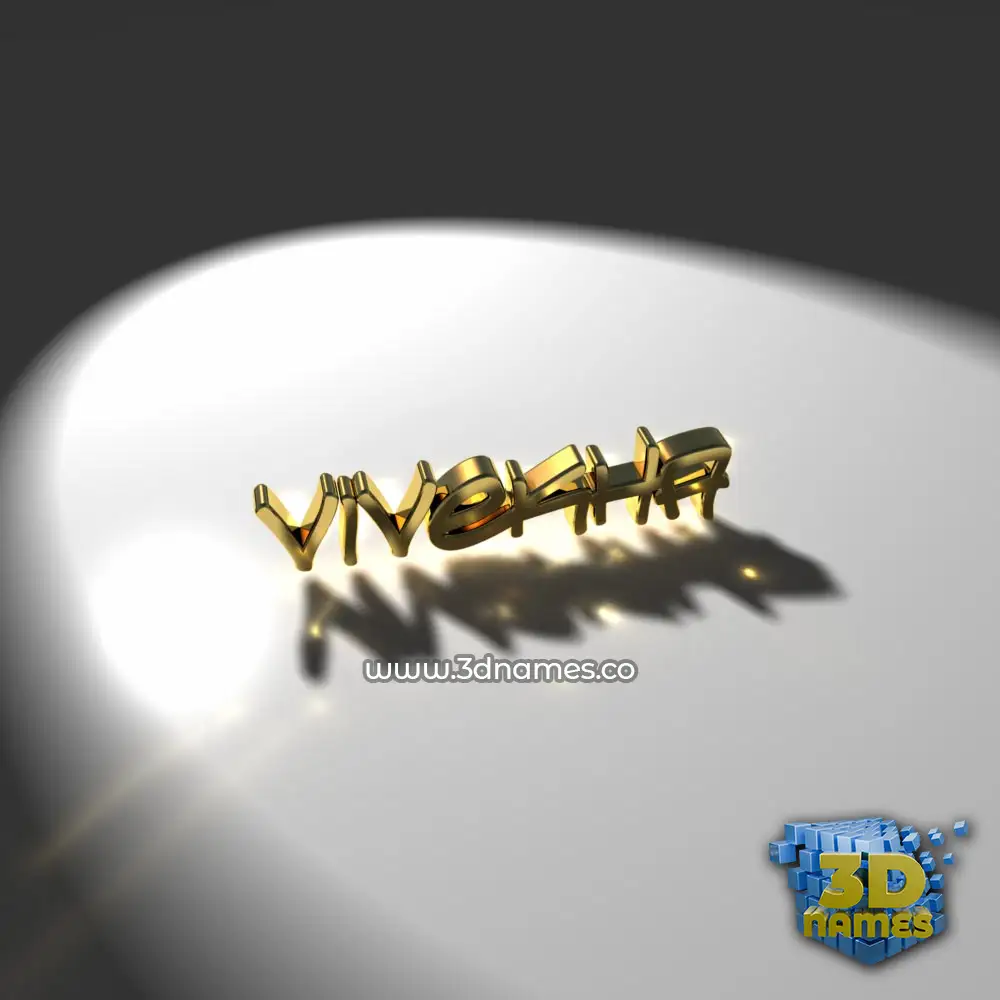 vivekha in Gold Shine style - 3D name wallpaper