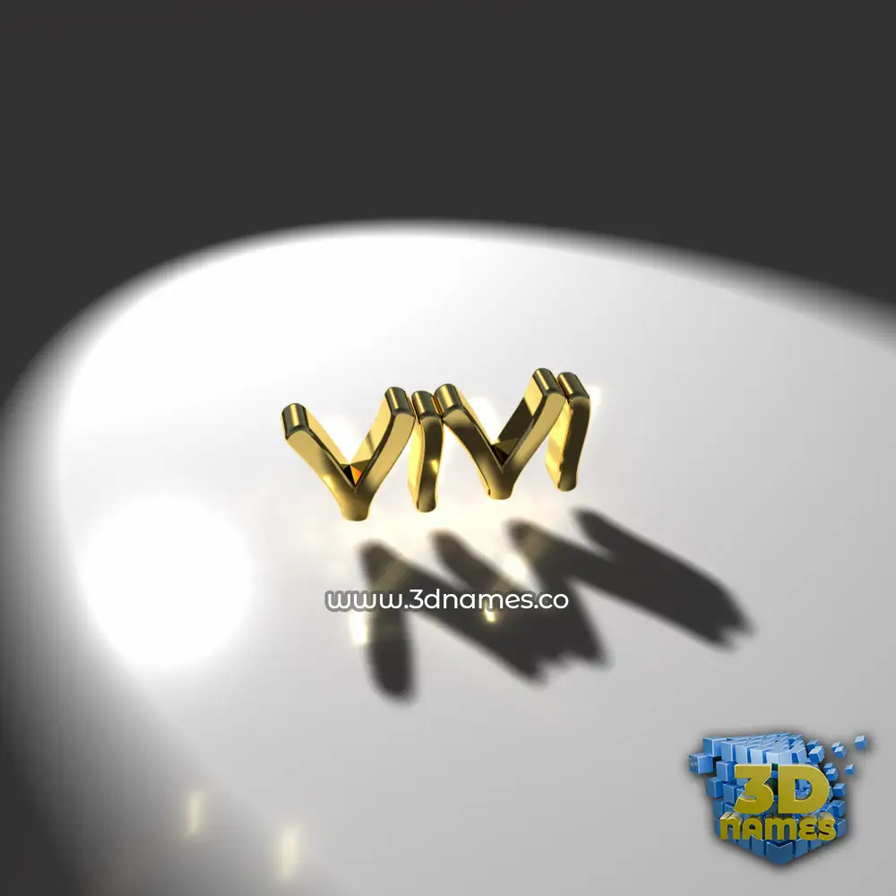 vivi in Gold Shine style - 3D name wallpaper