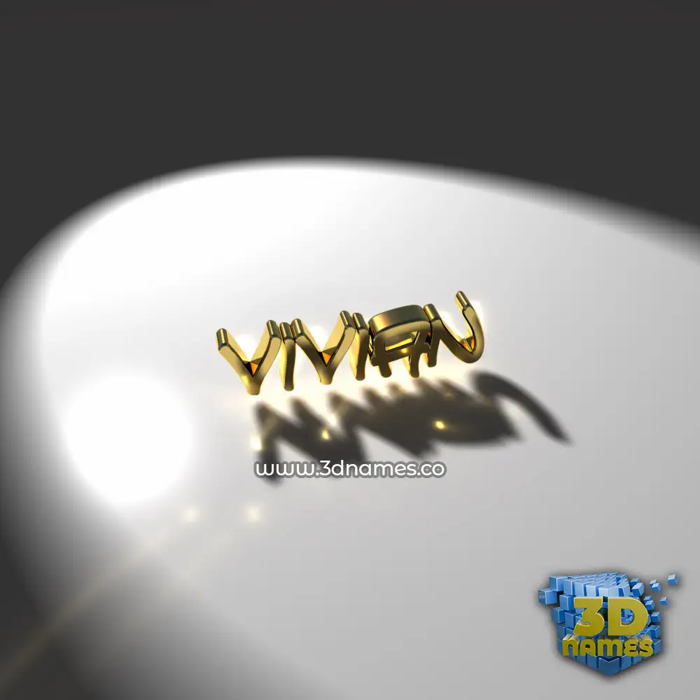 vivian in Gold Shine style - 3D name wallpaper