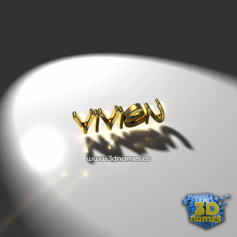 vivien in Gold Shine style - 3D name wallpaper