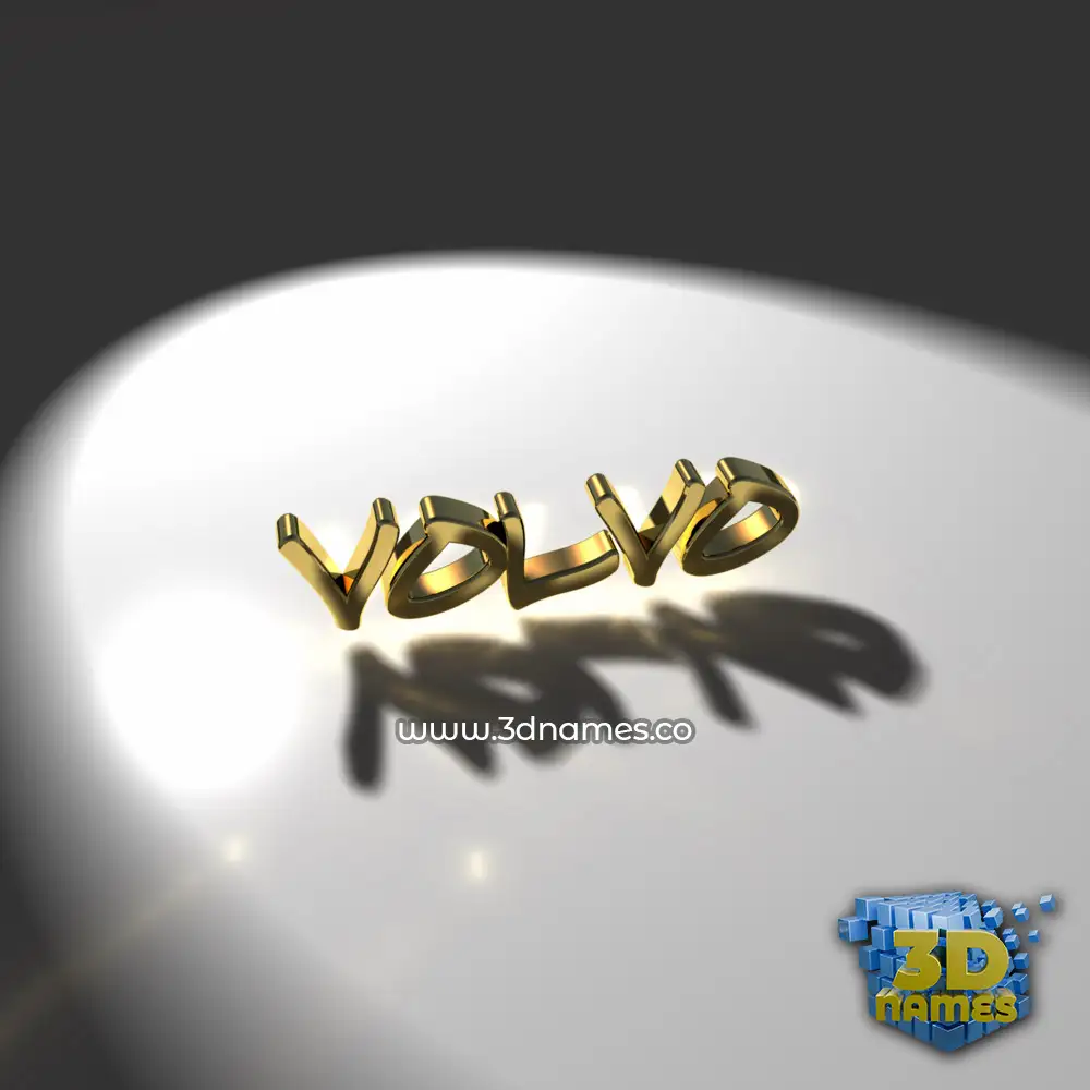 volvo in Gold Shine style - 3D name wallpaper