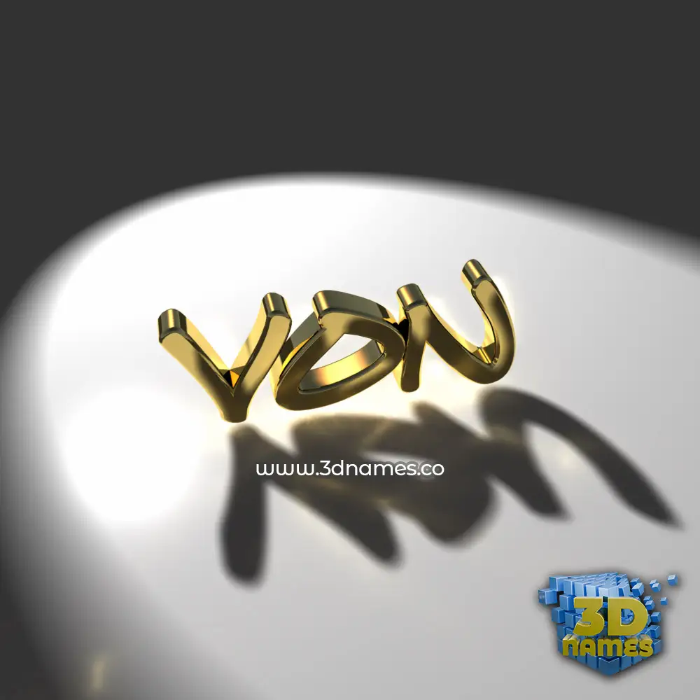 von in Gold Shine style - 3D name wallpaper