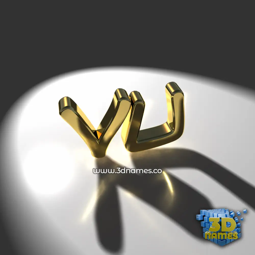 vu in Gold Shine style - 3D name wallpaper