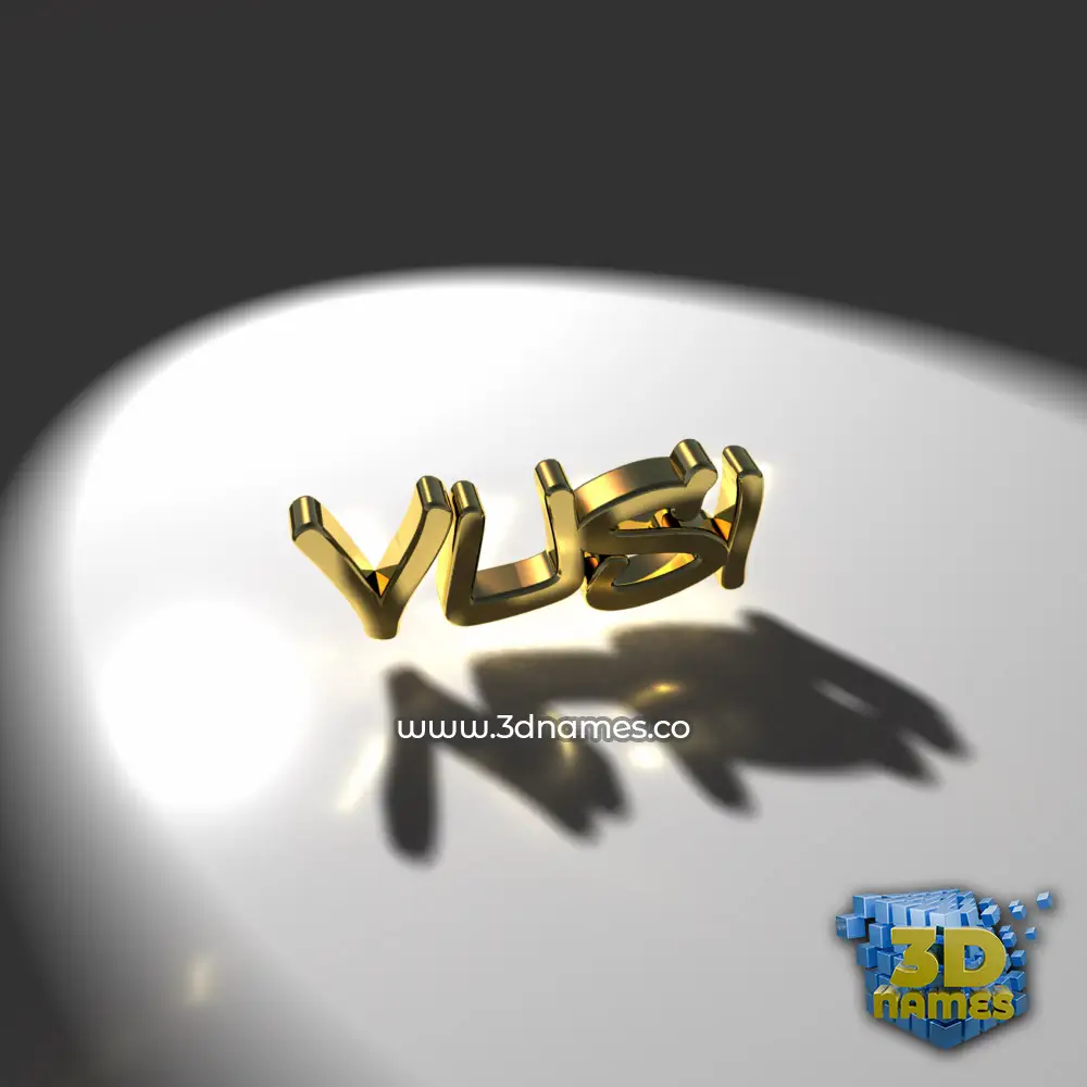 vusi in Gold Shine style - 3D name wallpaper