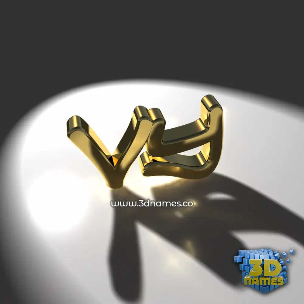 vy in Gold Shine style - 3D name wallpaper