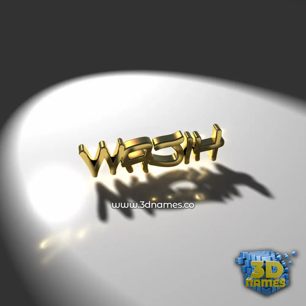 wajih in Gold Shine style - 3D name wallpaper