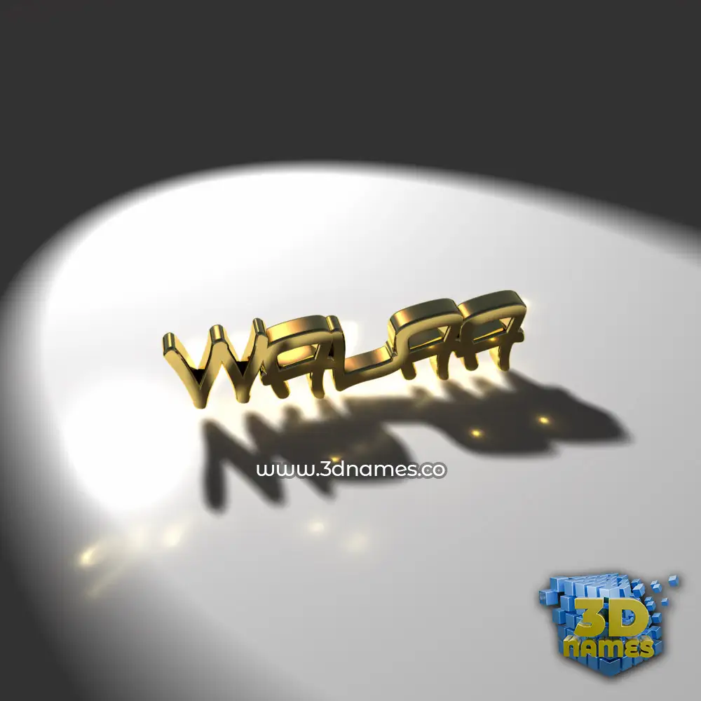 walaa in Gold Shine style - 3D name wallpaper