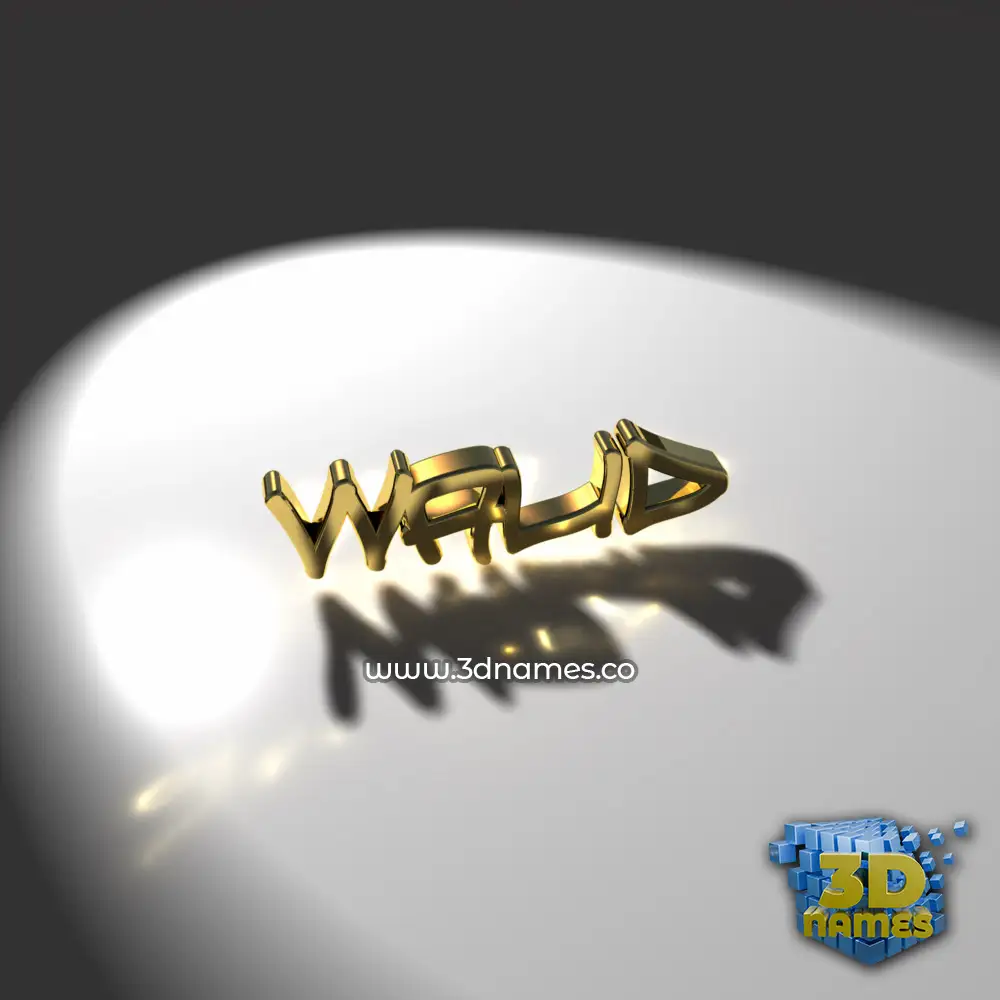 walid in Gold Shine style - 3D name wallpaper